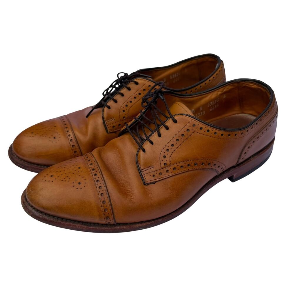 Allen Edmonds Colton Cap Toe Derby Tan Leather 10.5D